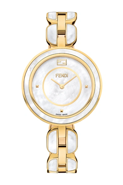 Fendi Women's My Way Genuine Fox Fur Bracelet Watch, 36mm In Two Tone