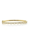 RON HAMI 14K Yellow Gold Pave Diamond Link Bangle Bracelet - 0.44 ctw