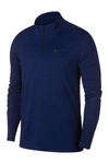 Nike Superset Dri-fit Quarter Zip Training Pullover In 492 Blue Void/black
