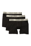 Calvin Klein Men's 3-pack Chromatic Microfiber Boxer Brief Underwear In 001 Black