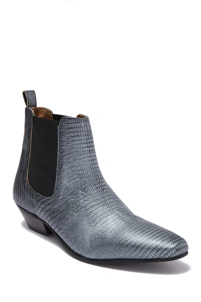 Topman Hendrix Leather Chelsea Boot In Grey