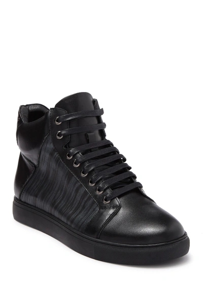 Badgley Mischka Jack High-top Leather Sneaker In Silver