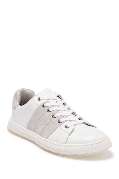 Badgley Mischka Finley Leather & Suede Sneaker In White