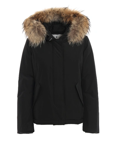 Woolrich Black Short Arctic Parka Padded Jacket