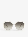 Chloé Women's Carlina Oversized Round Sunglasses, 60mm In Topaz