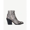 Chloé Snakeskin-embossed Leather Ankle Boots In Pale Pink
