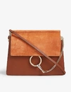 CHLOÉ FAYE SUEDE AND LEATHER SATCHEL,221-3002986-CHC17SS231H2O236