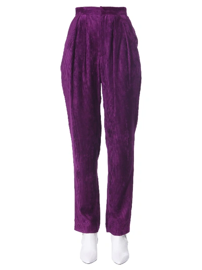 Isabel Marant “fany”粘纤天鹅绒长裤 In Purple