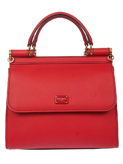 Dolce & Gabbana Small Sicily Shoulder Bag In Poppy Red