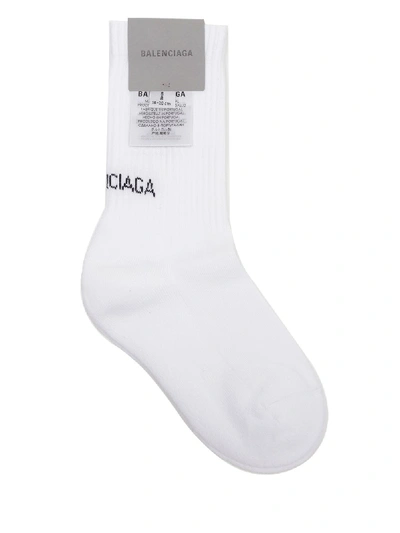 Balenciaga Logo Socks In White