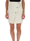 BALMAIN BALMAIN BUTTON EMBELLISHED WRAP SKIRT