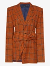 HOUSE OF HOLLAND HOUSE OF HOLLAND WAIST TIE CHECK WOOL BLAZER,AW19W095614143922
