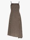 ASAI ASAI CHECK ASYMMETRIC SLIP DRESS,WRM3L394BROWN14072830