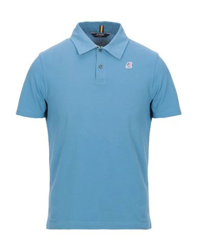 K-way Polo Shirt In Pastel Blue
