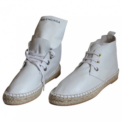Pre-owned Balenciaga White Leather Trainers