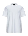 Fred Perry Ringer Wreath-embroidered T-shirt In White
