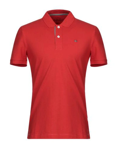 Napapijri Polo Shirts In Red
