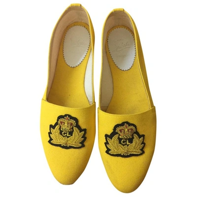 Pre-owned Christian Louboutin Yellow Flats