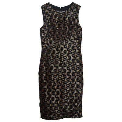 Pre-owned Alexander Mcqueen Honeycomb Lace Dress. In Gold