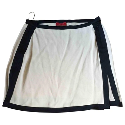 Pre-owned Lanvin Mini Skirt In Ecru