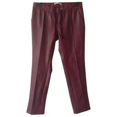 Pre-owned Christopher Kane Trousers In Burgundy