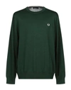 Fred Perry Sweater In Dark Green