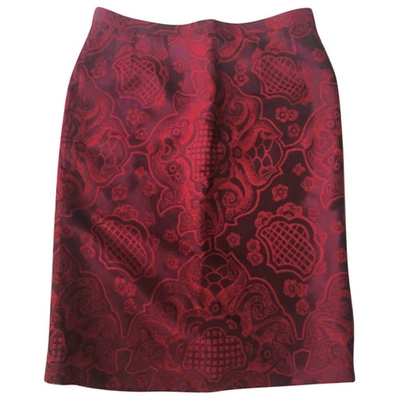 Pre-owned Guy Laroche Mid-length Skirt In Burgundy