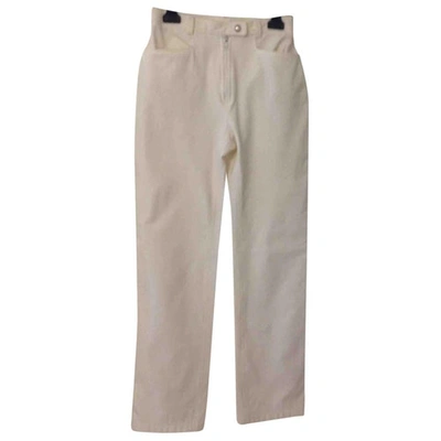 Pre-owned Gucci Straight Pants In Ecru