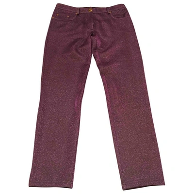 Pre-owned Moschino Slim Pants In Purple