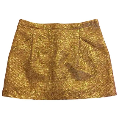 Pre-owned Hugo Boss Mini Skirt In Gold
