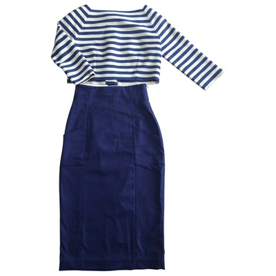 Pre-owned Olympia Le-tan Mid-length Dress In Blue