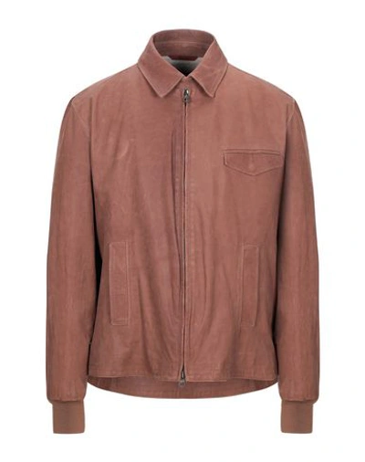 Stewart Leather Jacket In Brown