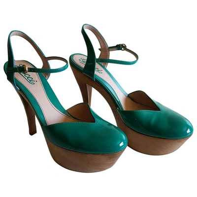 Pre-owned Gucci Heels In Turquoise