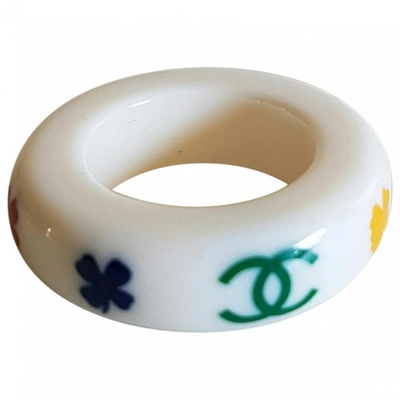 Pre-owned Chanel Ring In White