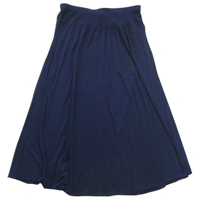 Pre-owned Jay Ahr Mid-length Skirt In Navy
