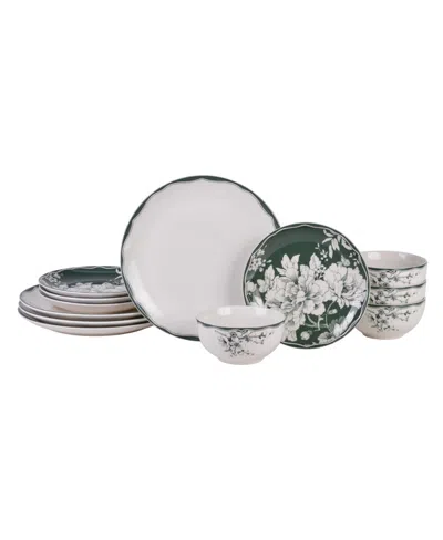 222 Fifth Brittany 12 Pc. Dinnerware Set, Service For 4 In Sage