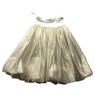Pre-owned Donna Karan Mid-length Skirt In Gold
