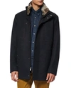 ANDREW MARC MEN'S WESTERHALL COAT W/ FUR TRIM,PROD225860071