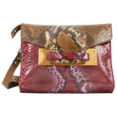 Pre-owned Sophie Hulme Clutch In  Bunt Python