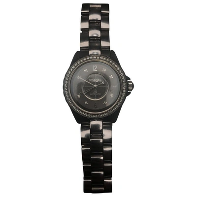 Pre-owned Chanel J12 Automatique Ceramic Watch In Metallic