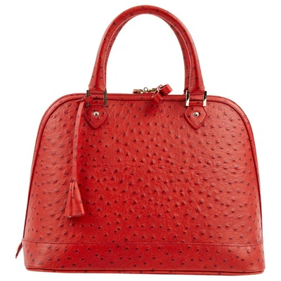 Pre-owned Aspinal Of London Handtasche In  Rot Vogelstrauss