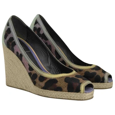 Pre-owned Fendi Pony-style Calfskin Heels In Multicolour