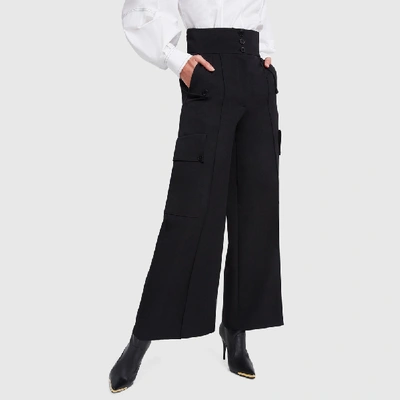Stella Mccartney Brushed Twill Trousers In Black