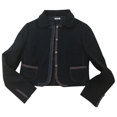 Pre-owned Miu Miu Wool Jacket In Black