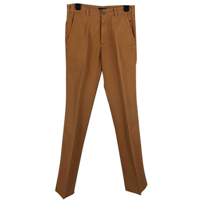 Pre-owned Burberry Trousers In Orange