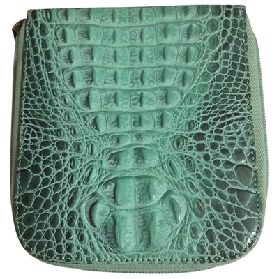 Pre-owned Emanuel Ungaro Leather Clutch Bag In Green