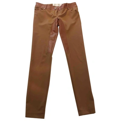 Pre-owned Elisabetta Franchi Slim Pants In Brown