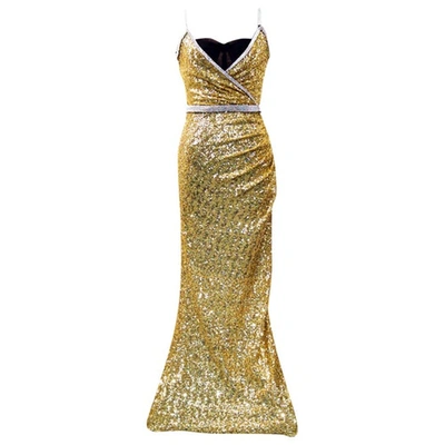 Pre-owned Dolce & Gabbana Maxi Dress In Gold
