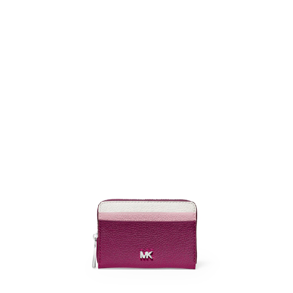 Michael Michael Kors Small Color-block Pebbled Leather Wallet In Purple ...