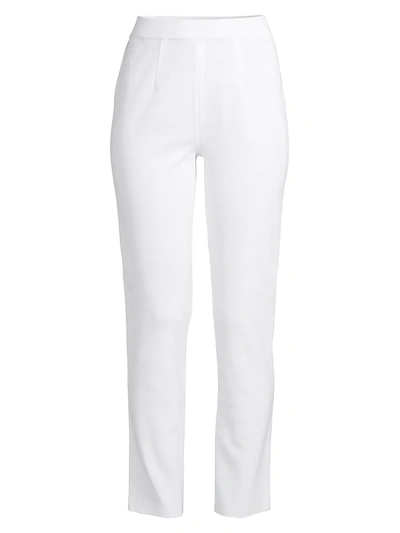 Misook Plus Size Slim-leg Knit Ankle Pants In White